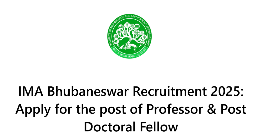 IMA Bhubaneswar Recruitment