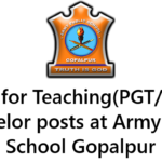 Army Public School Gopalpur Vacancy