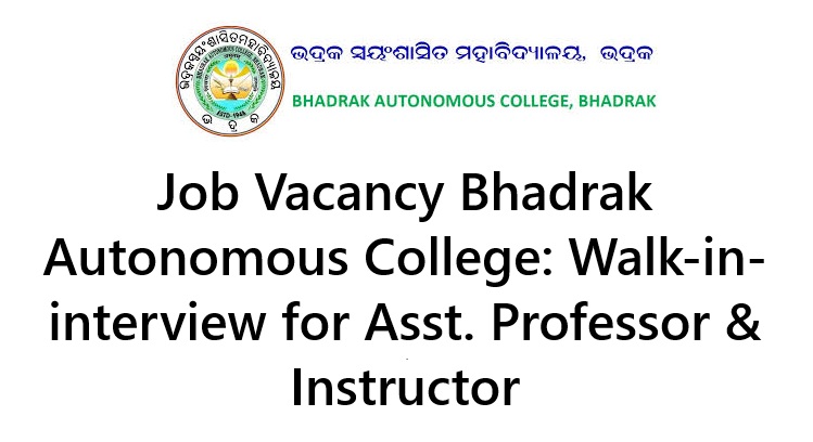 Job Vacancy Bhadrak