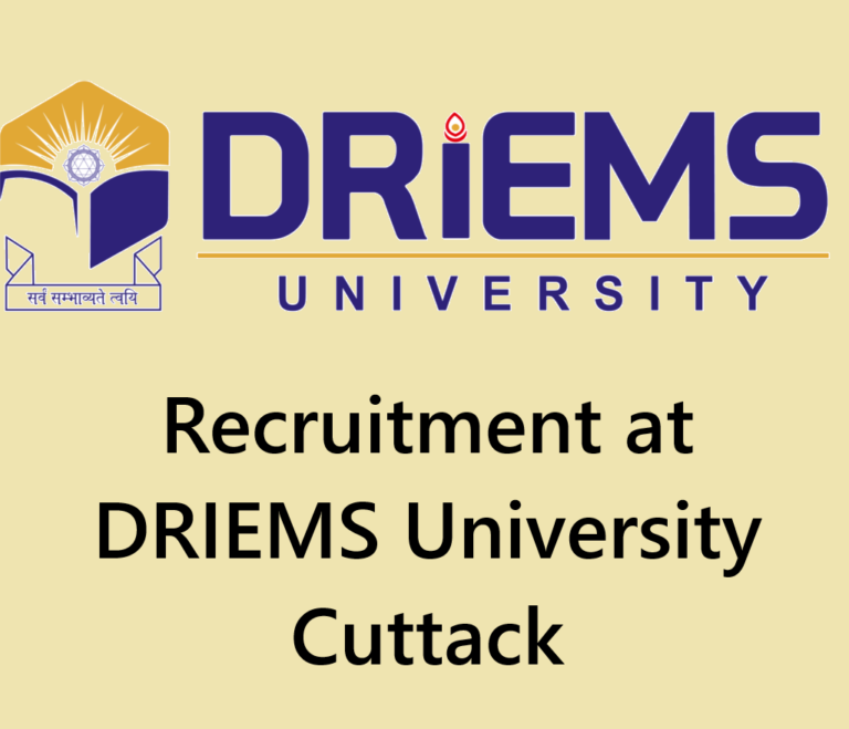 DRIEMS University Cuttack Recruitment