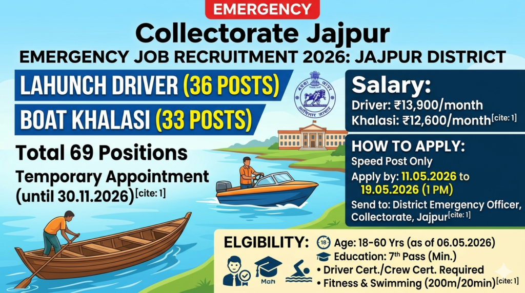 Launch Driver and Boat Khalasi Recruitment in Odisha 2026