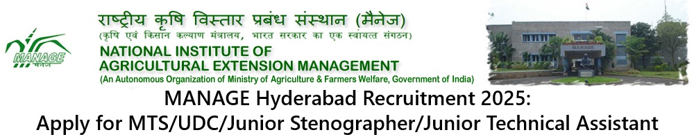 MANAGE Hyderabad Recruitment