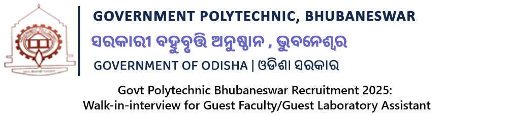Govt Polytechnic Bhubaneswar Recruitment