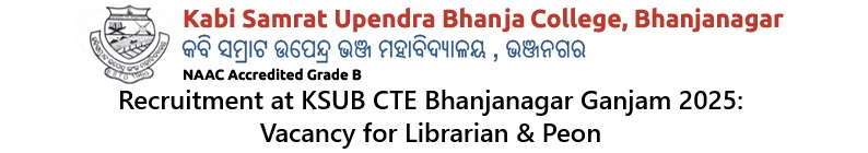 Recruitment at KSUB CTE Bhanjanagar
