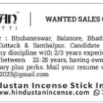 Sales Officer Recruitment at Kalyan Agarbati Odisha
