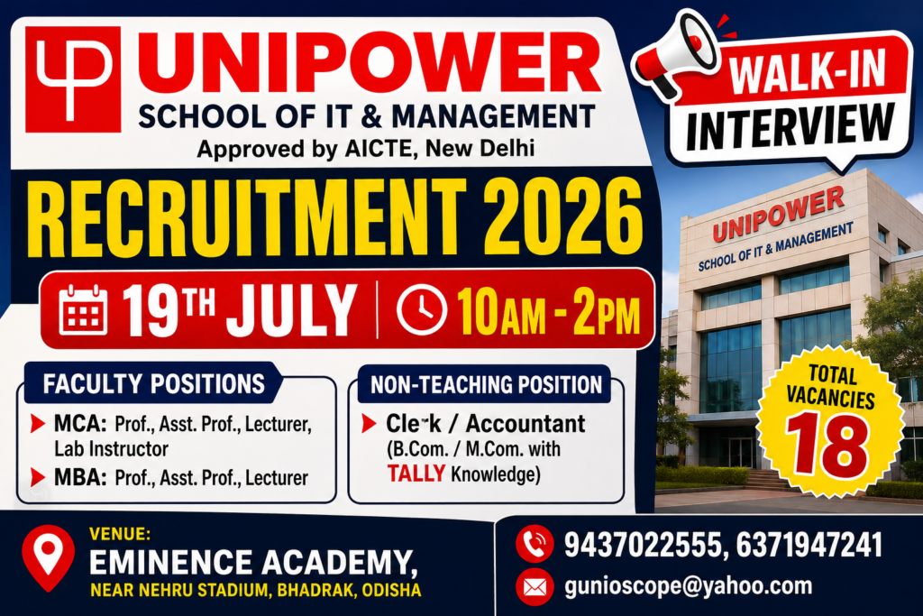 UNIPOWER School of IT & Management Recruitment 2026