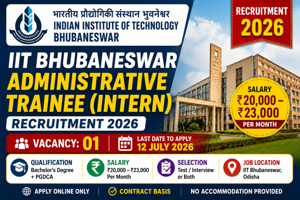 Recruitment at IIT Bhubaneswar 2026