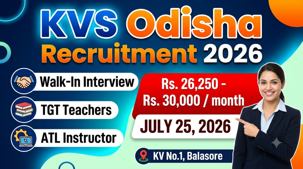 PM SHRI Kendriya Vidyalaya Balasore Recruitment 2026