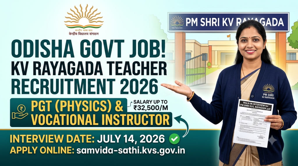 Kendriya Vidyalaya Rayagada Recruitment 2026