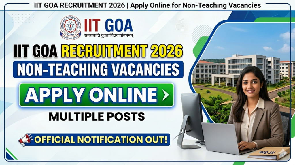 Indian Institute of Technology Goa Recruitment 2026