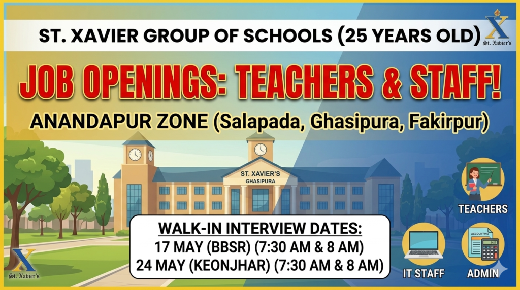 St. Xavier's High School Recruitment Odisha 2026