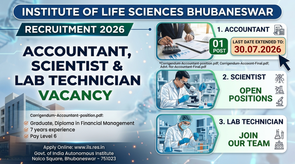 Institute of Life Sciences Bhubaneswar Recruitment 2026