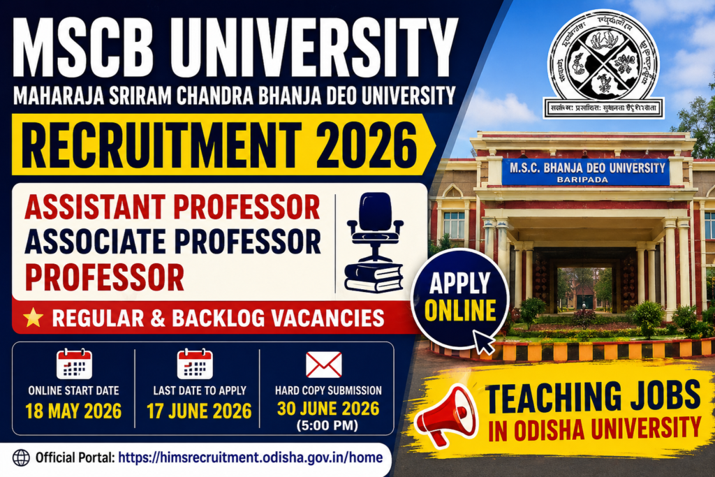 MSCB University Faculty Recruitment 2026