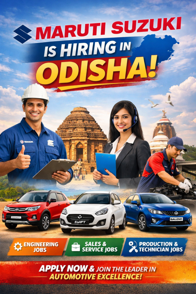Recruitment at Maruti Suzuki NEXA across Odisha 2026