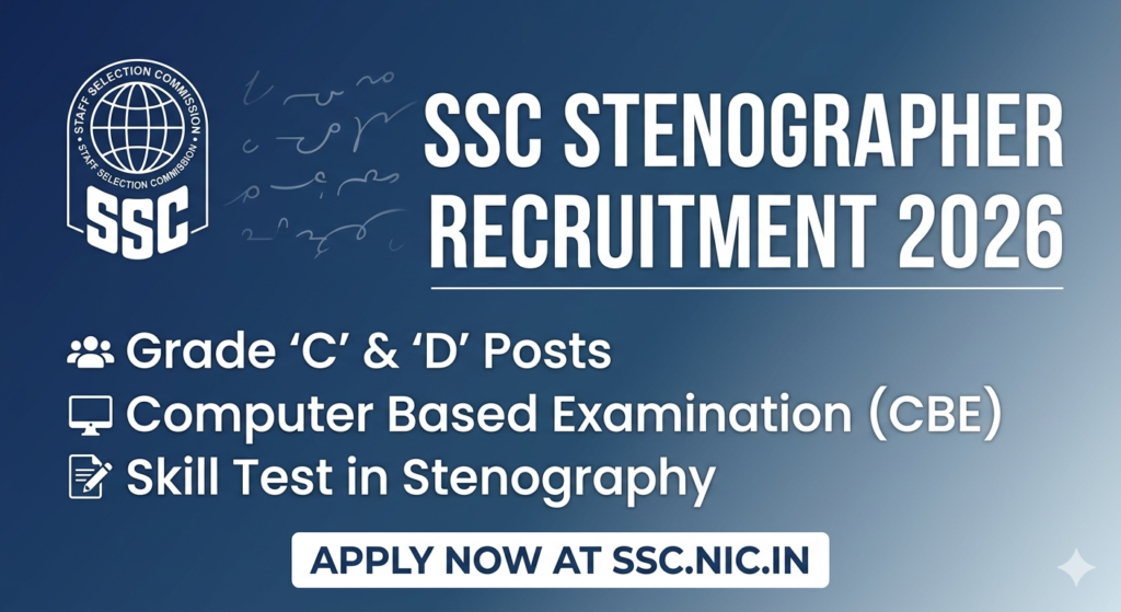 SSC Stenographer Recruitment 2026