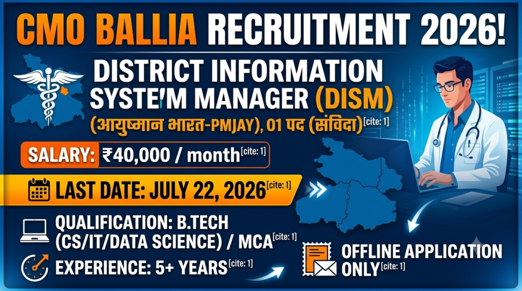 CMO Ballia District Information System Manager (DISM) Recruitment