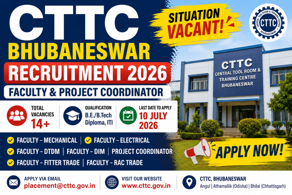 CTTC-Bhubaneswar Recruitment 2026