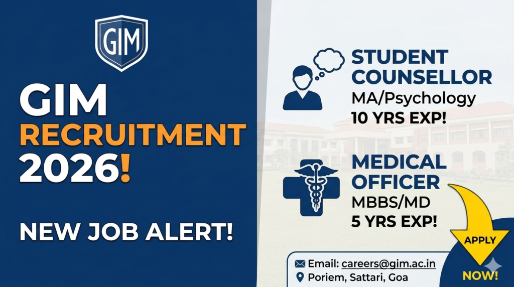 Goa Institute of Management Recruitment 2026