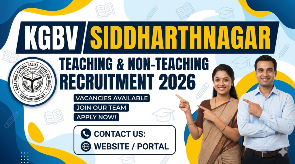 KGBV Siddharthnagar Recruitment 2026