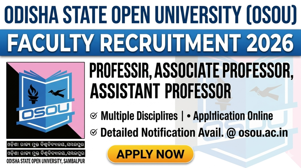 Odisha State Open University Recruitment 2026