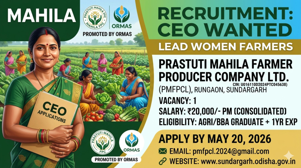 Farmer Producer Company Recruitment in Odisha 2026
