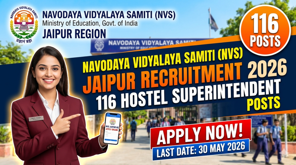 Recruitment under NVS Regional Office Jaipur 2026