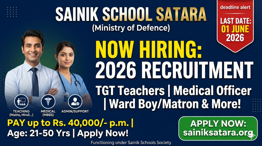 Sainik School Satara Recruitment 2026