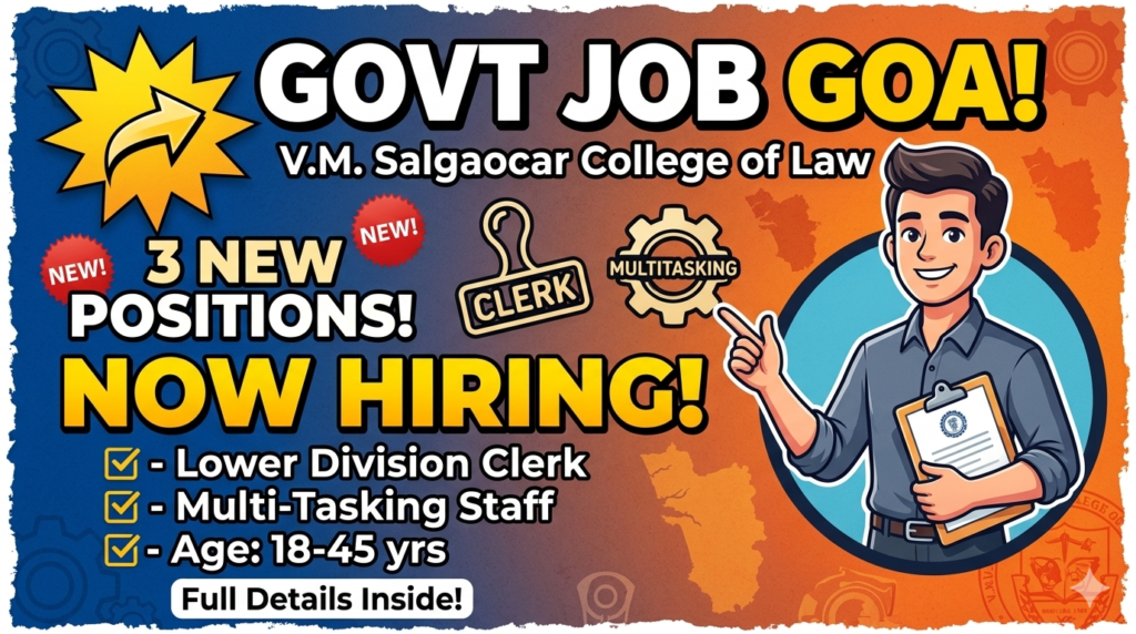 V. M. Salgaocar College of Law Recruitment 2026