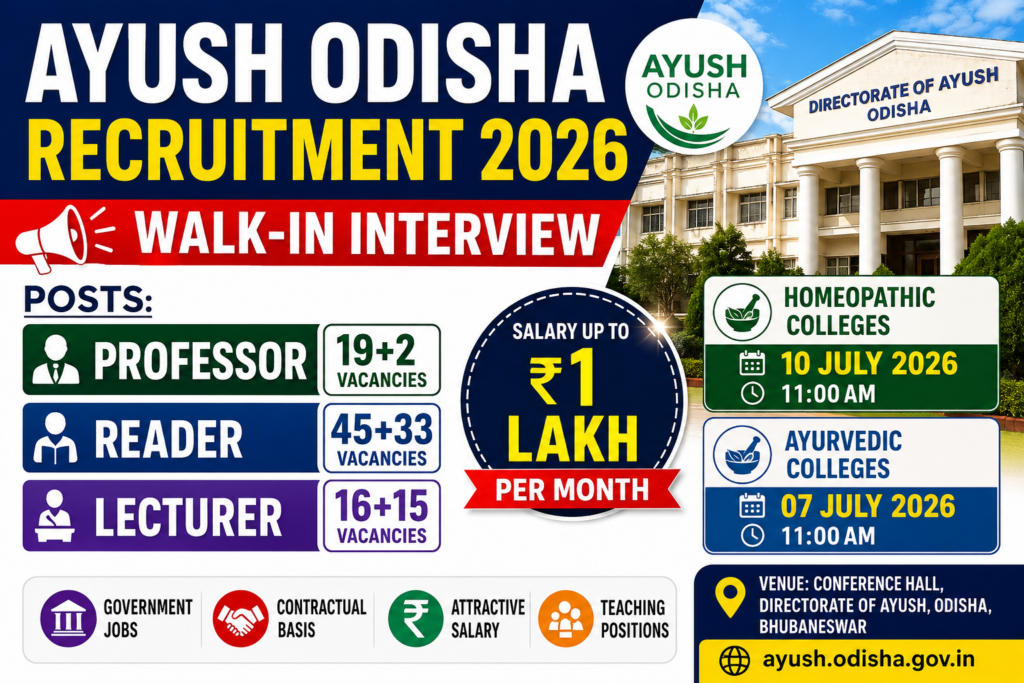 AYUSH Odisha Recruitment 2026