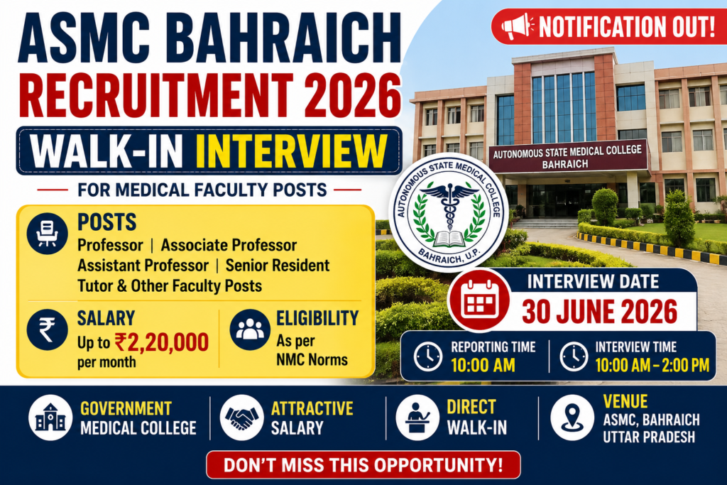 ASMC Bahraich Recruitment 2026