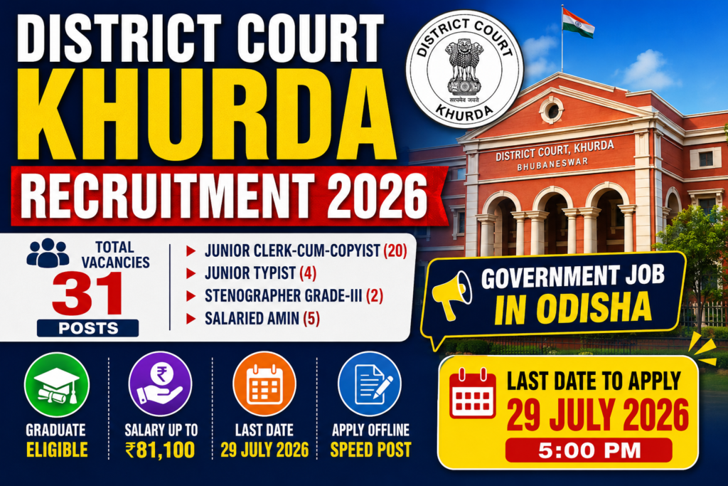 District Court Khurda Recruitment 2026