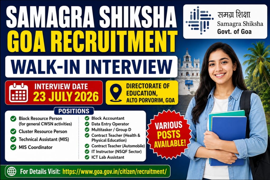 Goa Samagra Shiksha Recruitment
