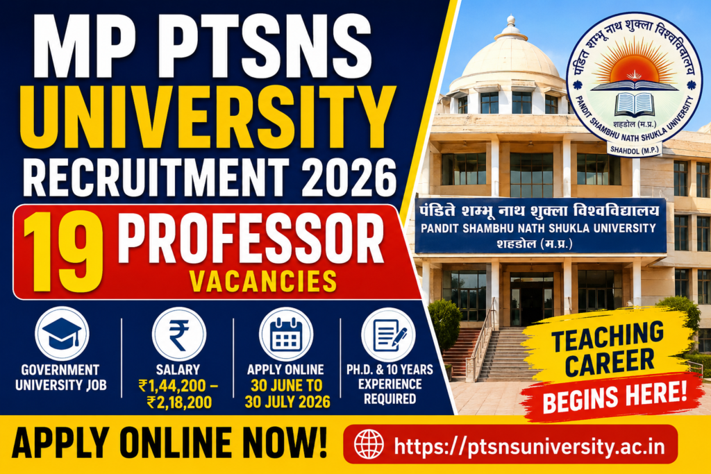PTSNS University Recruitment 2026