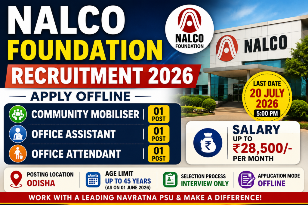 NALCO Foundation Recruitment 2026