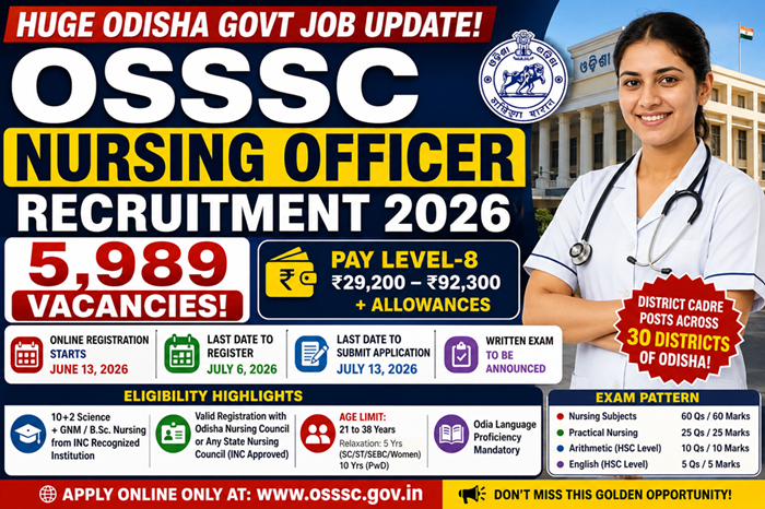 OSSSC Nursing Officer Recruitment 2026