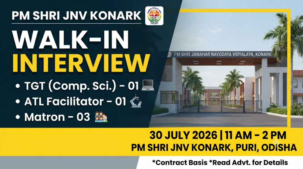 PM SHRI JNV Konark Recruitment 2026
