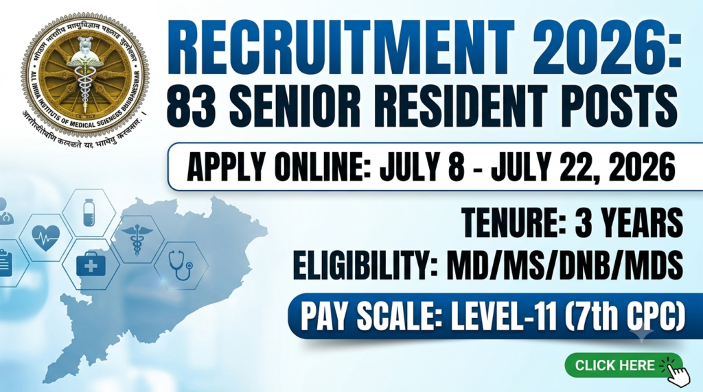 AIIMS Bhubaneswar Senior Resident Recruitment 2026