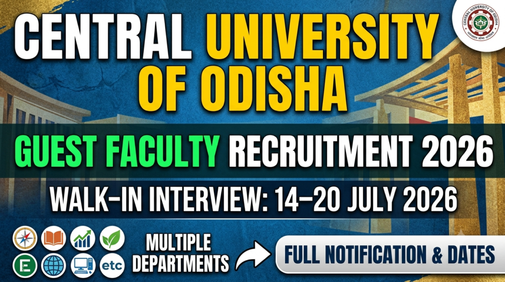 Central University of Odisha Recruitment 2026