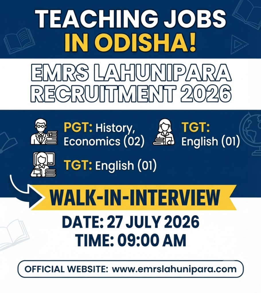 EMRS Lahunipara Guest Teacher Recruitment 2026