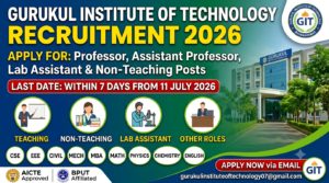 Gurukul Institute of Technology Bhubaneswar Recruitment 2026