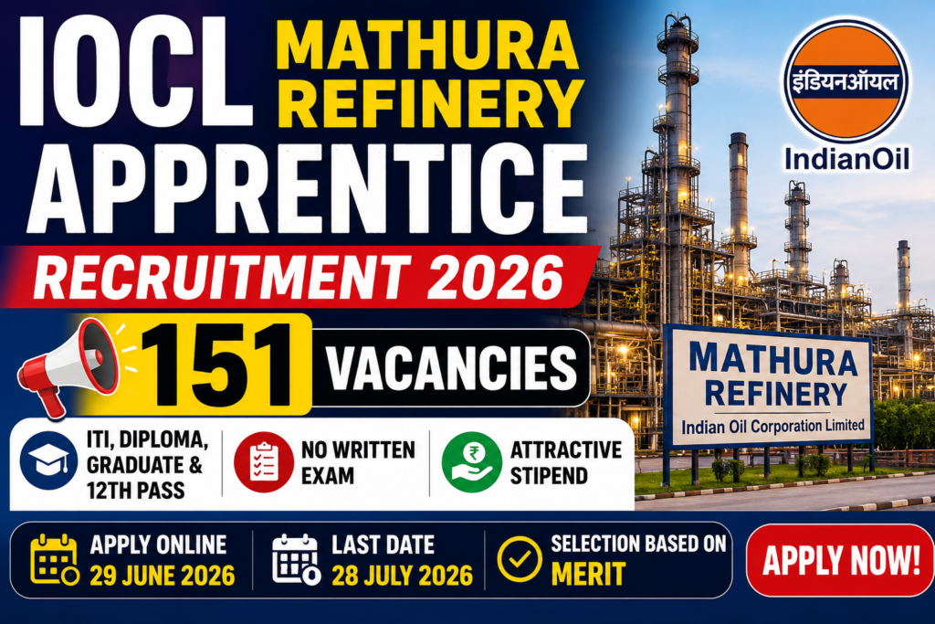 IOCL Mathura Refinery Apprentice Recruitment 2026
