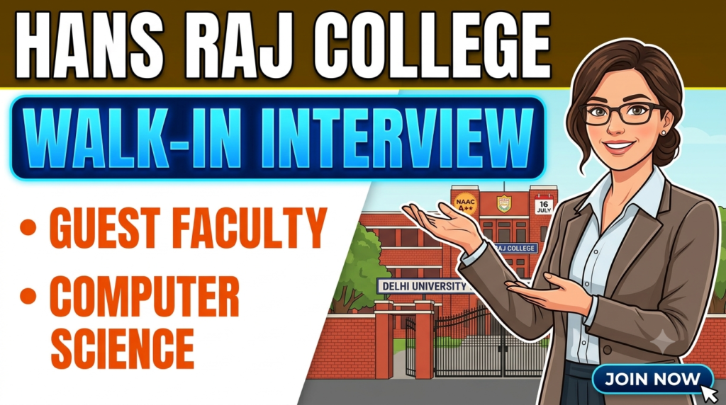 Hans Raj College Guest Faculty Recruitment 2026