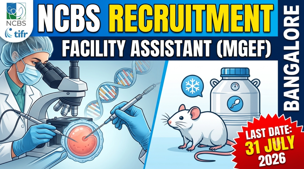 NCBS Facility Assistant Recruitment 2026