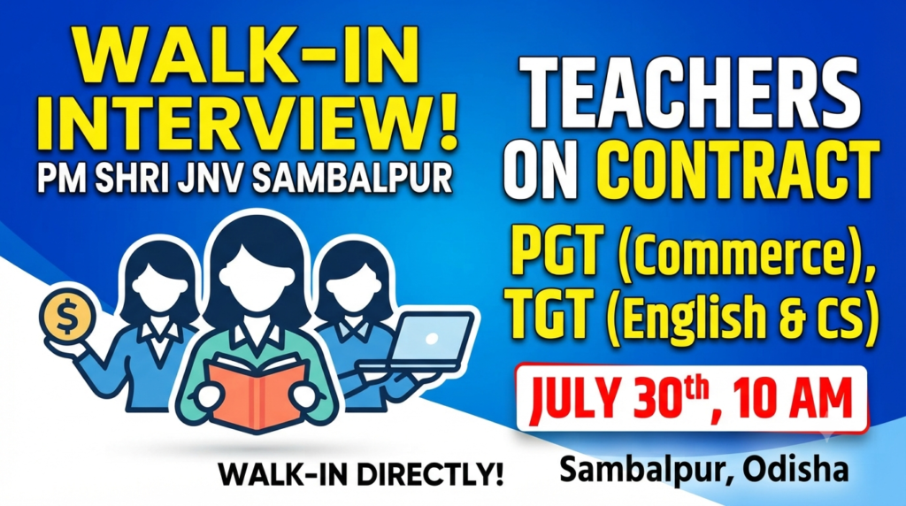 PM Shri JNV Sambalpur Recruitment 2026