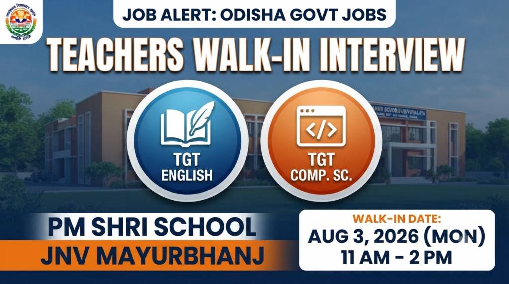 PM Shri School JNV Mayurbhanj Recruitment 2026