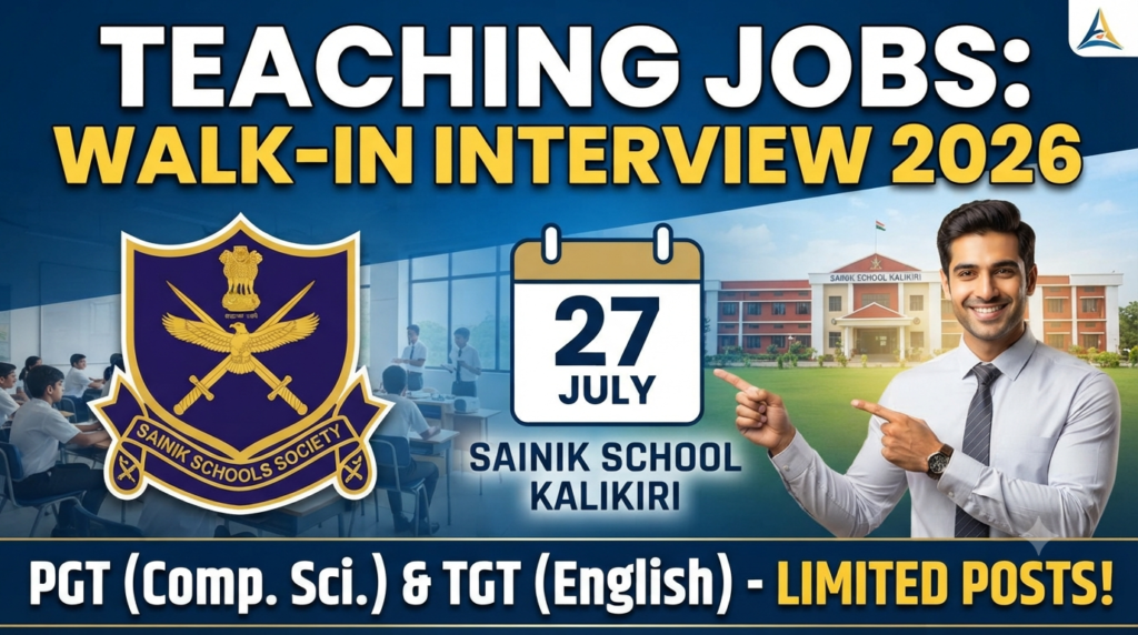 Sainik School Kalikiri Recruitment 2026