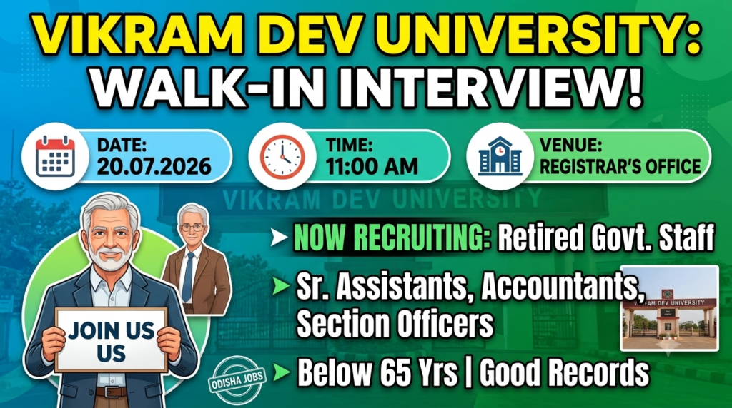 Vikram Dev University Jeypore Recruitment 2026